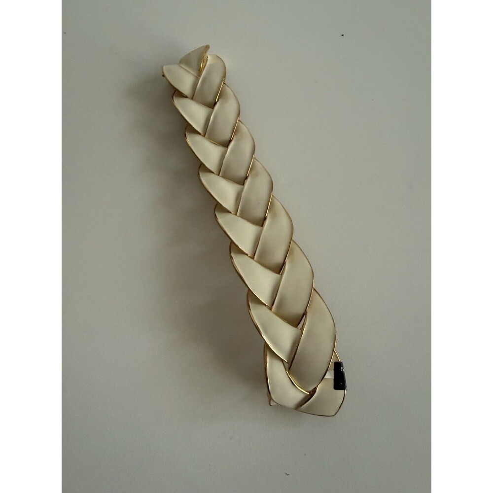 Banana Republic Women's Cream Enamel Gold Tone Chunky Chain Bracelet Read